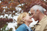 Couple staring into each other's eyes